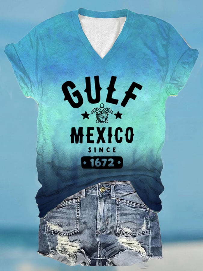 Women's Gulf of Mexico Printed Casual T-shirt