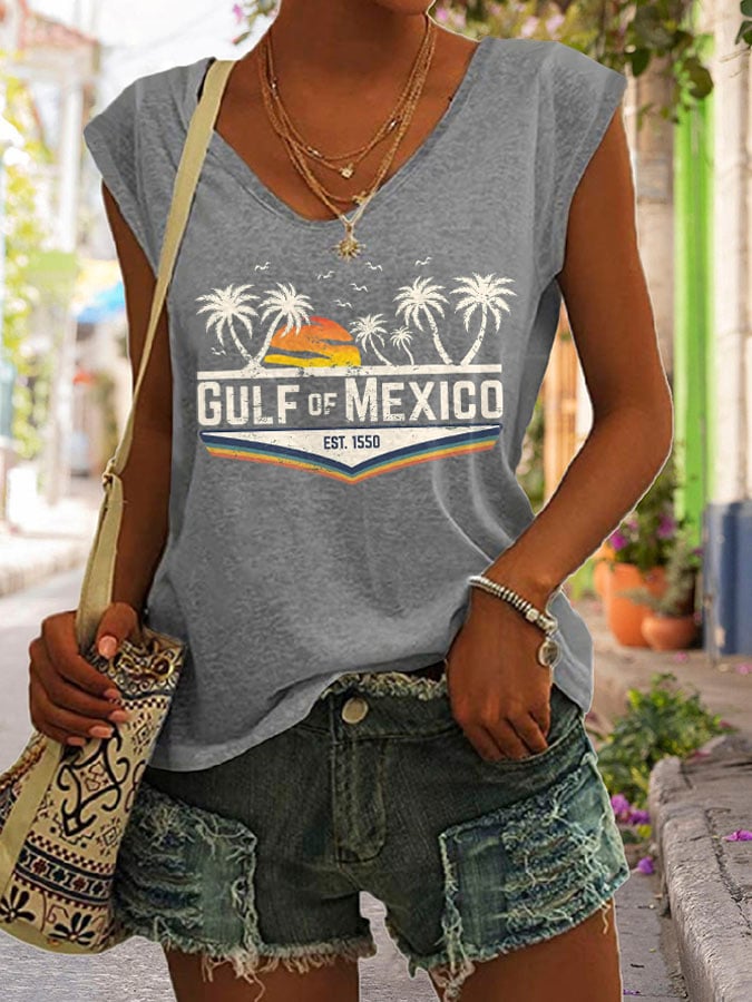 Women's Gulf Of Mexico Print Tank Top