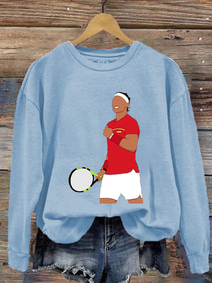Women's Tennis Legend Rafa Print Crew Neck Sweatshirt