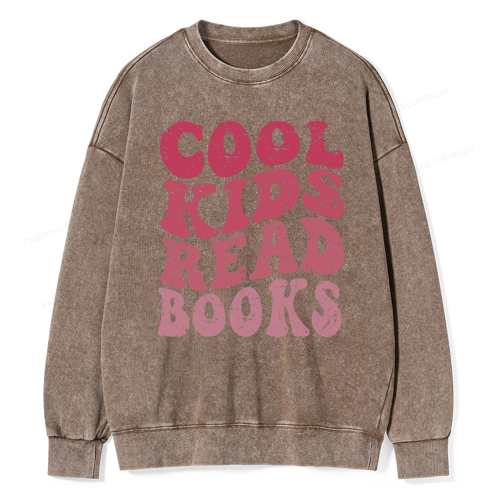 Pagewing Library Reader Book Nerd Unisex Washed Sweatshirt