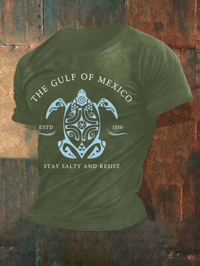 Men's Gulf Of Mexico Printed Round Neck T-Shirt
