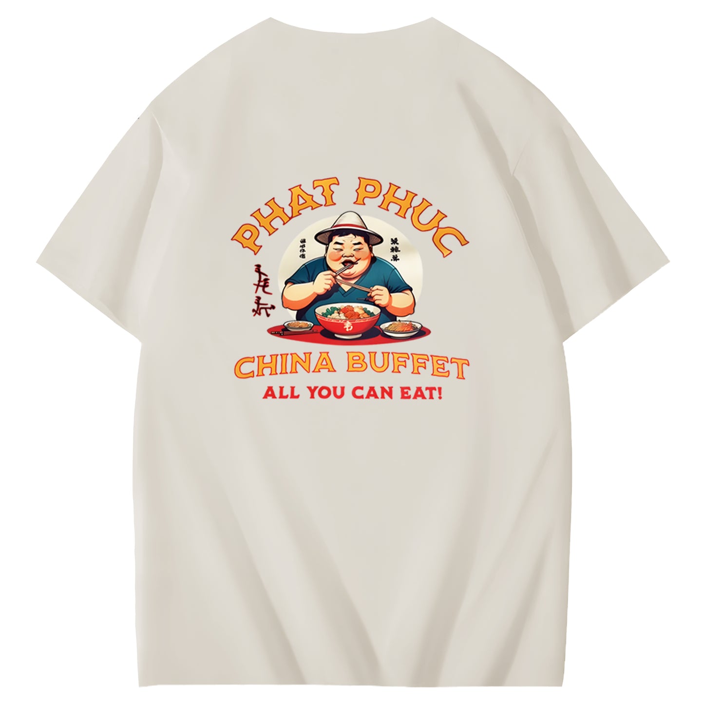 Phat Phuc China Buffet Art Pattern Print T-Shirt