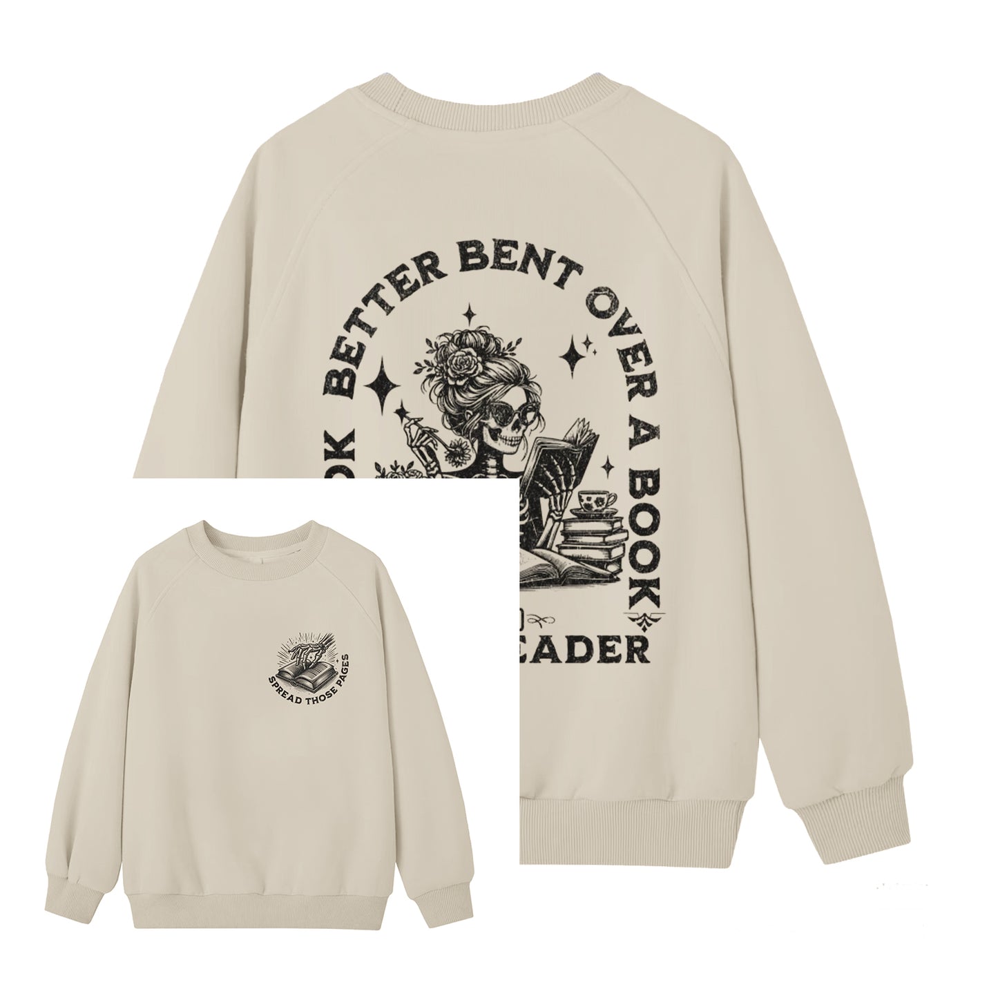 Women's Better Bent Over A Book Smut Reader Art Pattern Print Sweatshirt