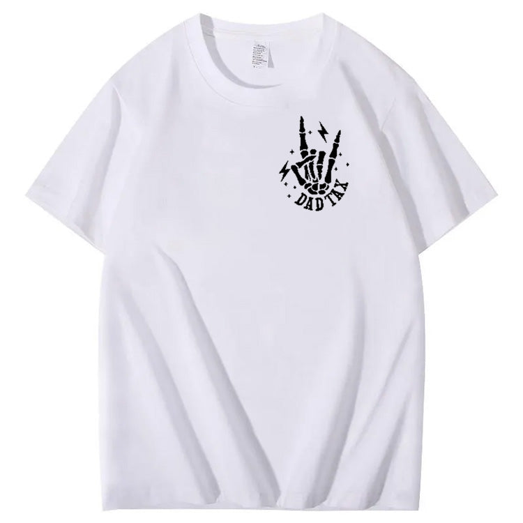 Funny Dad Tax Pattern Print 100% Cotton T-Shirt