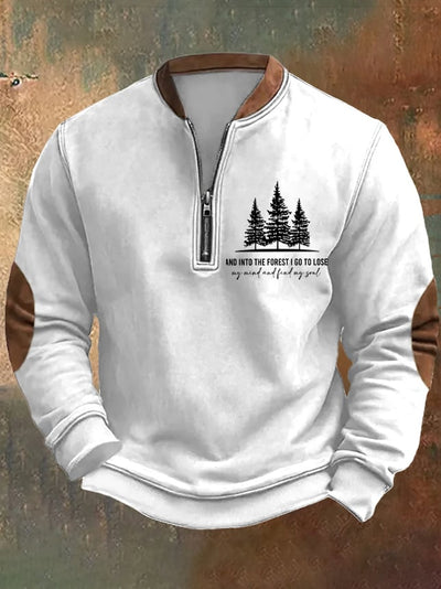 Men's Retro Hiking Outdoors Camping And Into The Forest I Go To Lose My Mind And Find My Soul Printed Sweatshirt