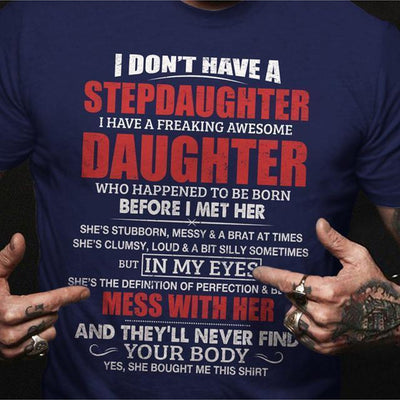 Stepdad Shirt, Fathers Day Gifts - For Stepdad, Bonus Dad Shirt From Daughter, Funny Gifts For Bonus Dad, Father's Day Shirts