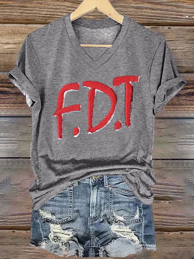 Women's Retro FDT Print T-Shirt