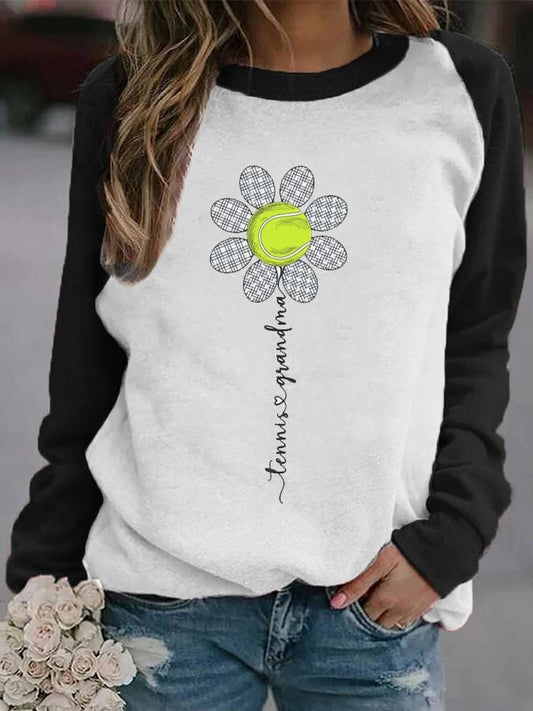 Women's Tennis Grandma Print Casual Sweatshirt