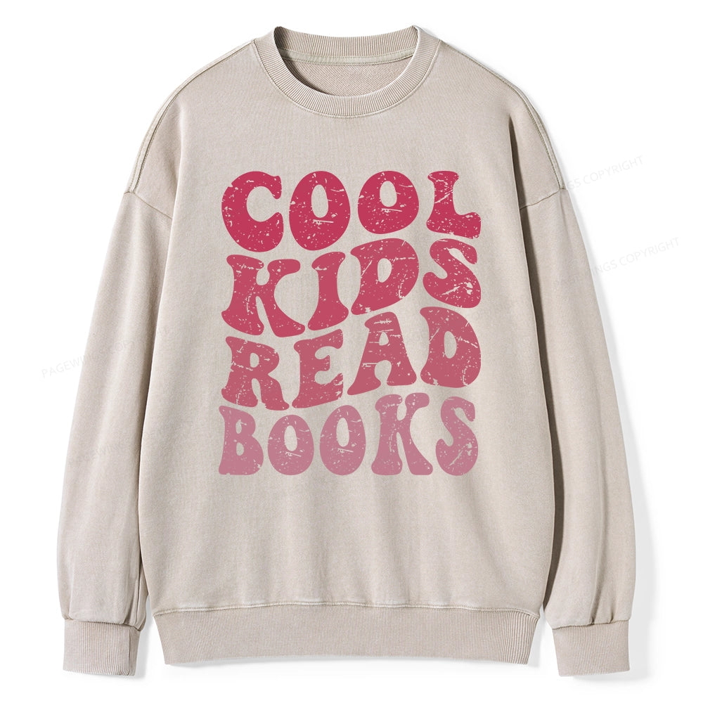 Pagewing Library Reader Book Nerd Unisex Washed Sweatshirt