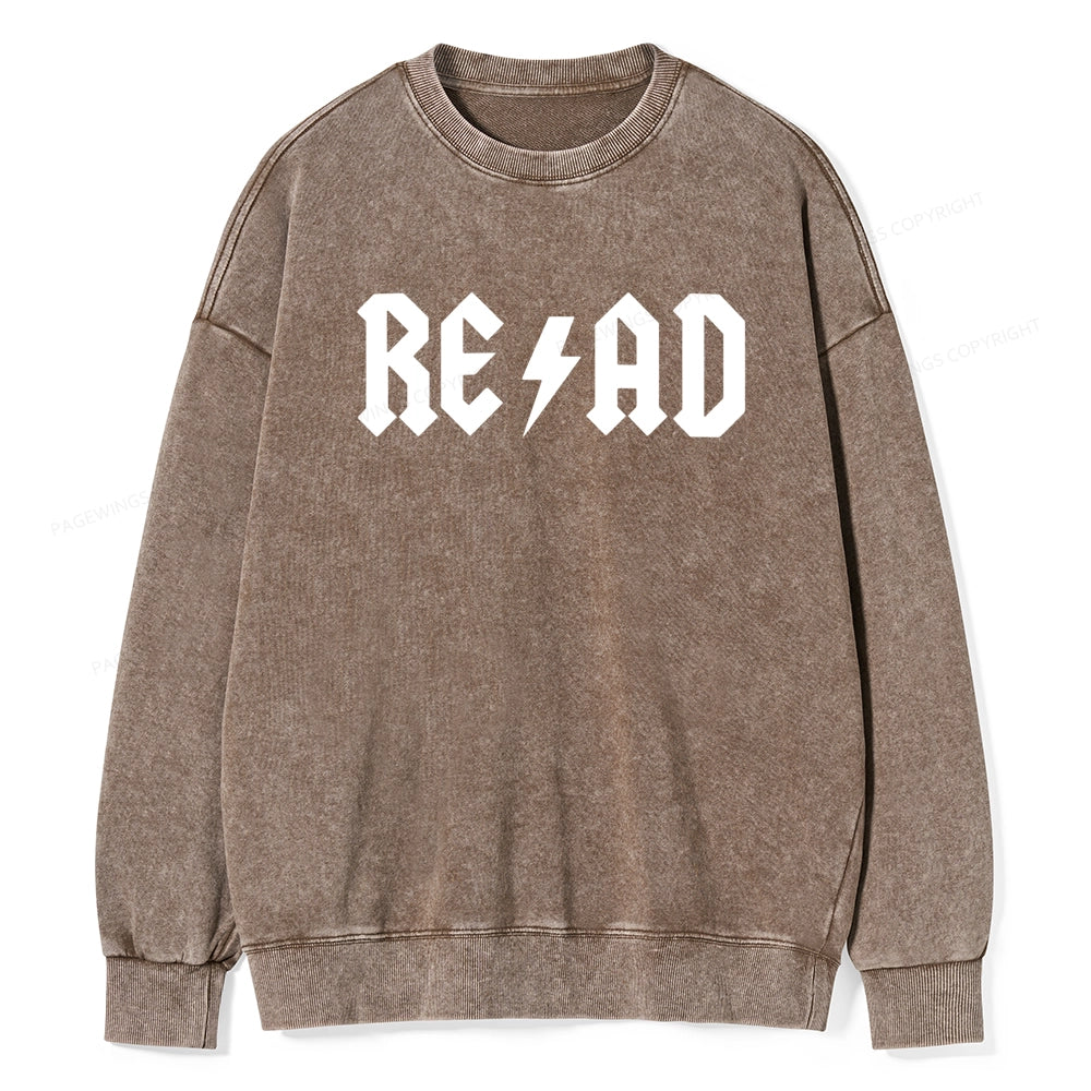 Read Back In The Library "rock And Roll" Unisex Washed Sweatshirt