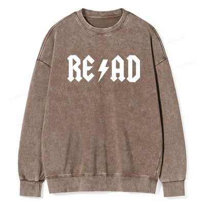 Read Back In The Library "rock And Roll" Unisex Washed Sweatshirt