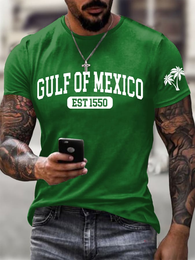 Men's Gulf Of Mexico Printed Round Neck T-Shirt