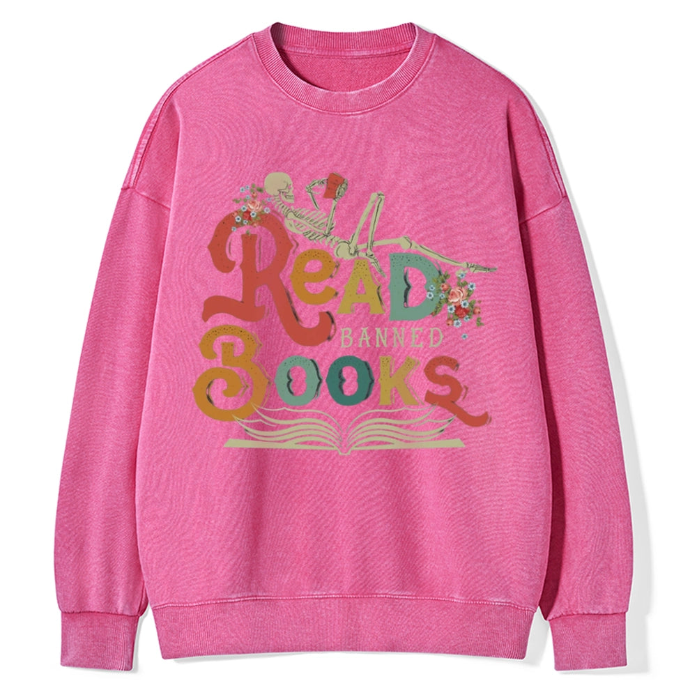 Read Banned Books Unisex Washed Sweatshirt