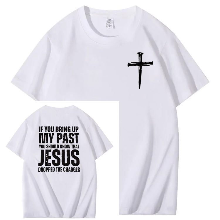 Bring Up My Past Jesus Pattern Print Crew Neck T-Shirt