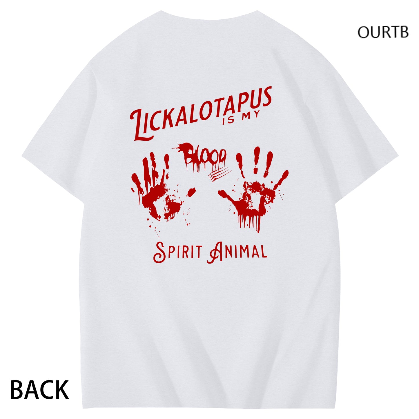 Lickalotapus Is My Spirit Animal Hand Funny Adult Art Pattern Print T-Shirt
