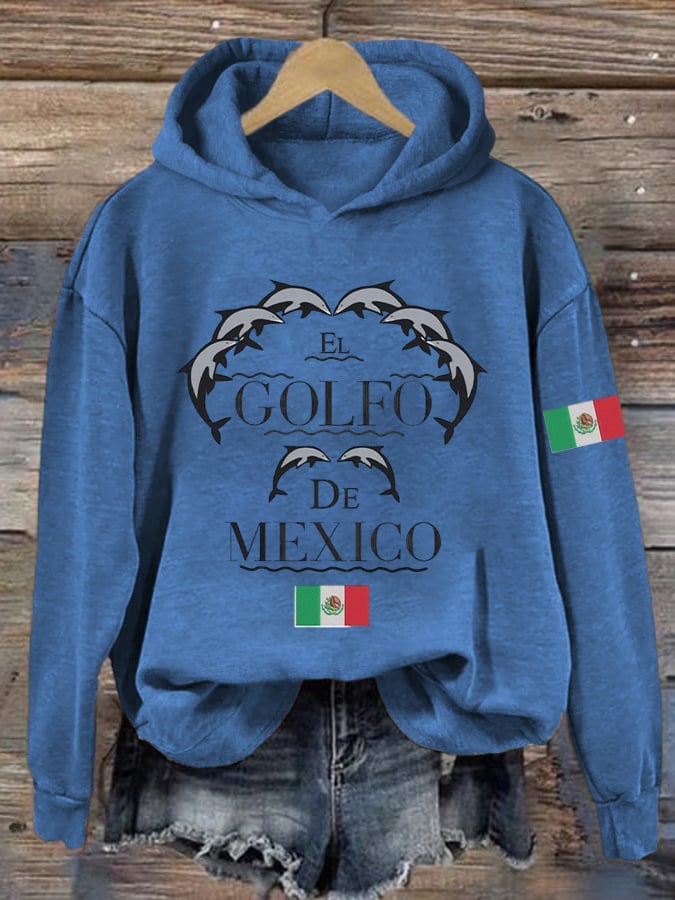 Women's Gulf Of Mexico Printed Hooded Long Sleeve Sweatshirt