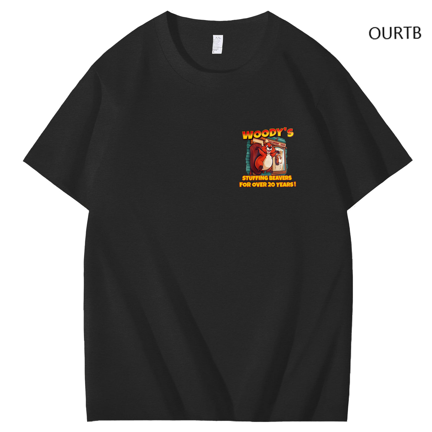 Woody's Stuffing Beavers For Over 20 Years Funny Art Pattern Print T-Shirt