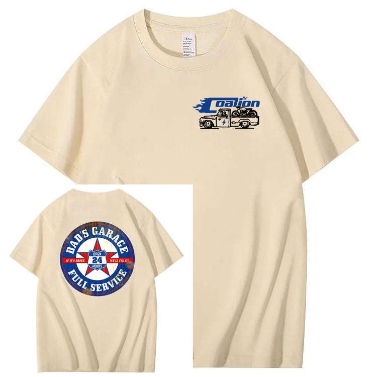 Dad's Garage Full Service If It's Broke We'll Fix It Printed Men's T-shirt