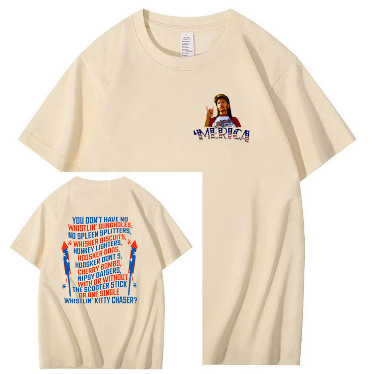 Get ready for 4th of July with this Joe Dirt Pattern Print T-Shirt