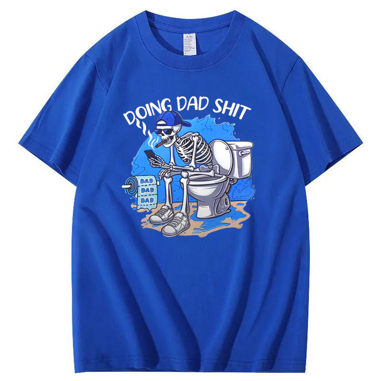Doing Dad Shit  Pattern Print Crew Neck T-Shirt