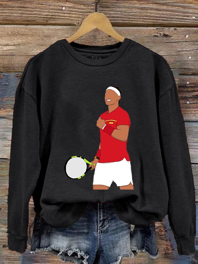 Women's Tennis Legend Rafa Print Crew Neck Sweatshirt