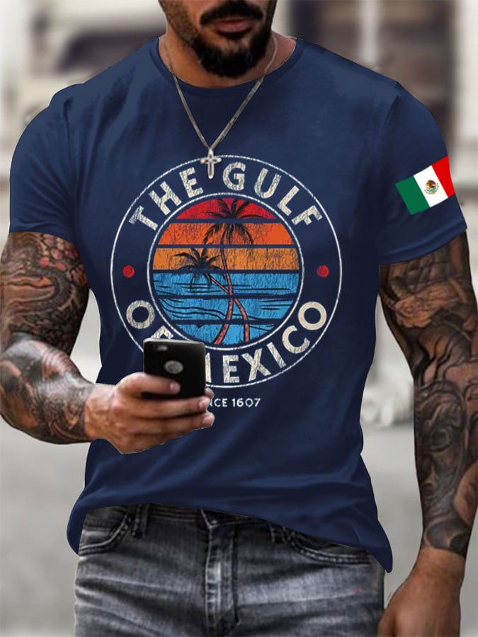 Men's Gulf Of Mexico Print Casual T-shirt