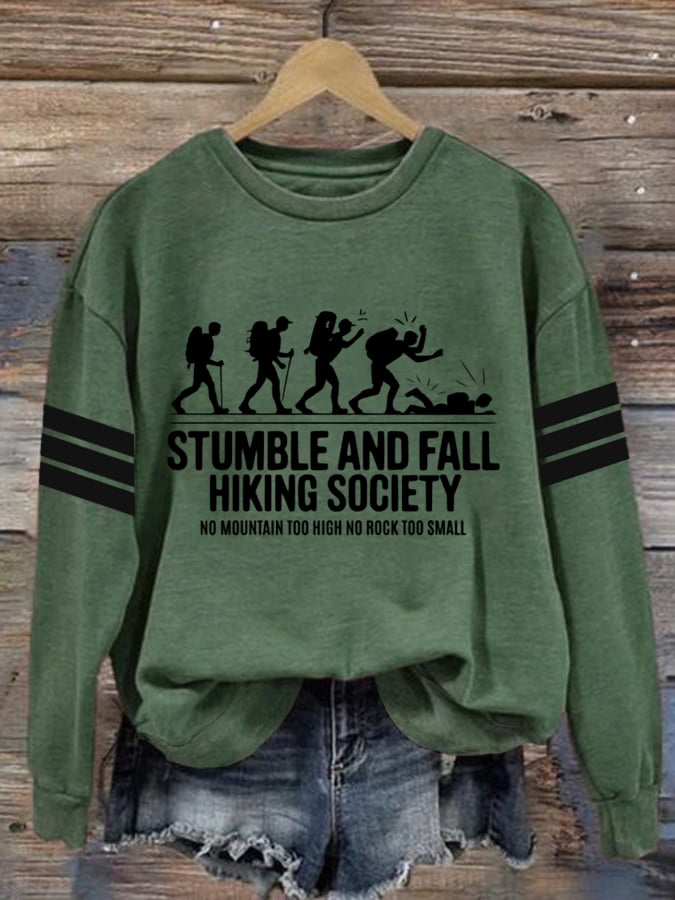 Women's Hiking Print Crew Neck Long Sleeve Sweatshirt