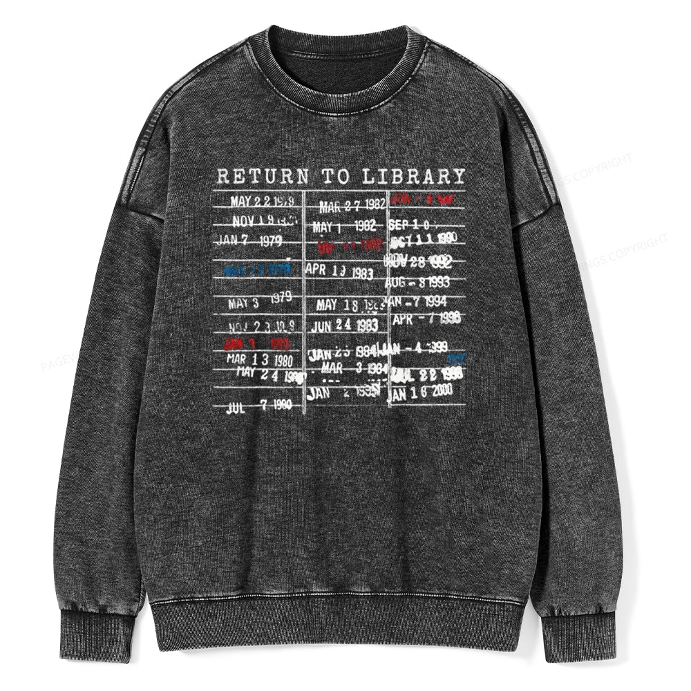 Pagewing Return To Library Unisex Washed Sweatshirt