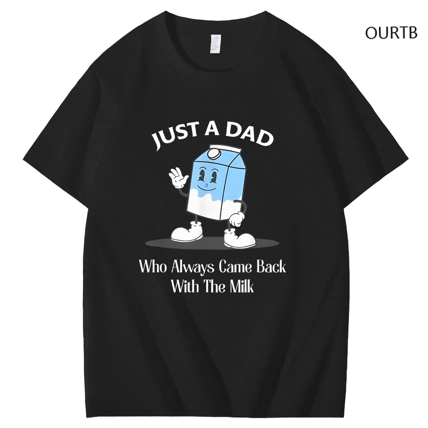Just A Dad Who Always Came Back With The Milk Art Pattern Print T-Shirt