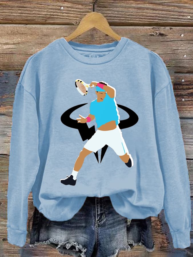 Women's Tennis Superstar Rafa Print Crew Neck Sweatshirt