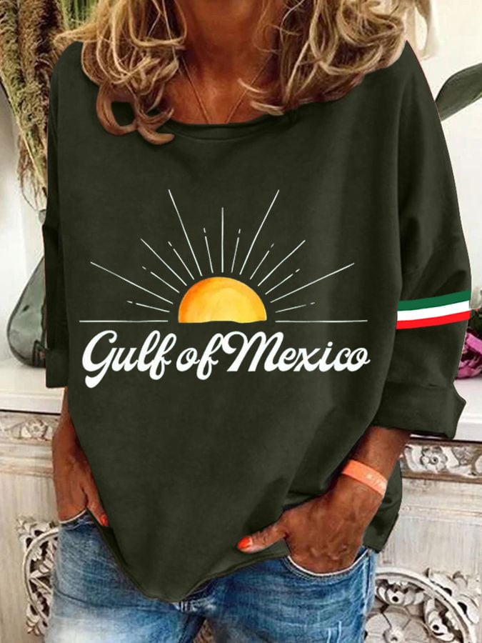Women's Gulf Of Mexico Print Casual Sweatshirt