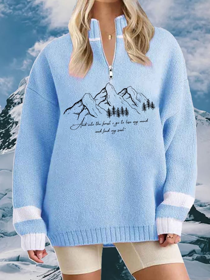 Women's John Muir Quote And Into The Forest I Go, Hiking Hooded Print Sweatshirt