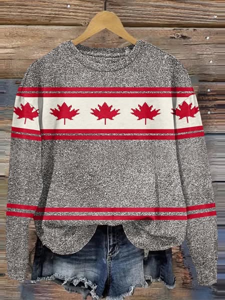 Women's Retro Canada Print Sweatshirt