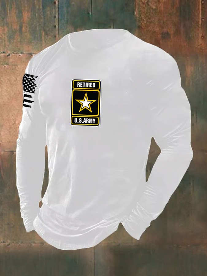 Men's Retired Army Pattern Long Sleeve T-Shirt