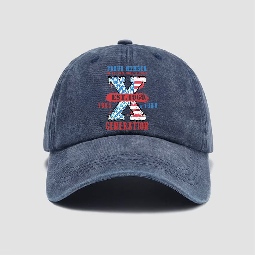 Custom Generation X 4th Of July Cap,EST Hat, PROUD MEMBEROF THE FUCK YOUR FEELINGS