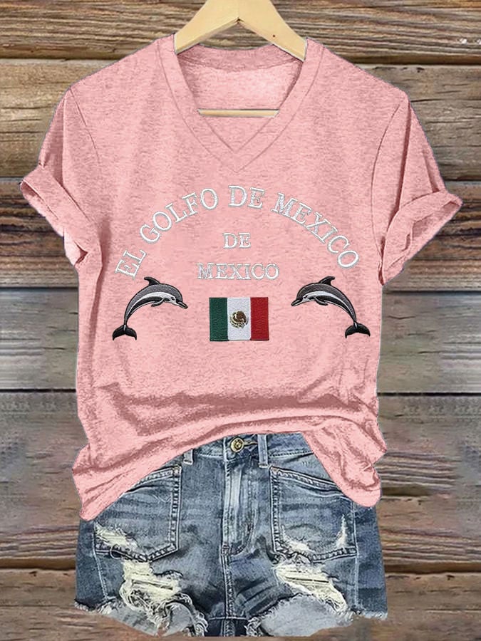 Women's Retro Gulf Of Mexico Print T-Shirt