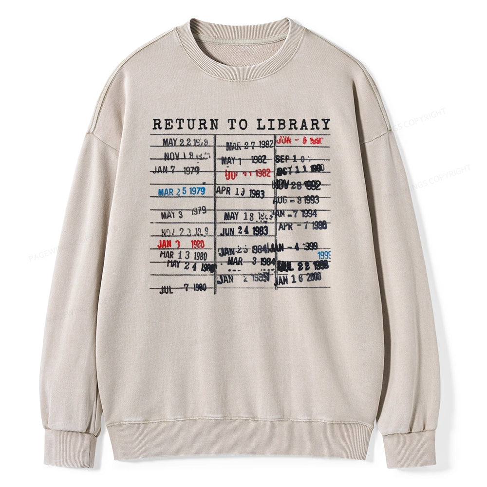 Pagewing Return To Library Unisex Washed Sweatshirt