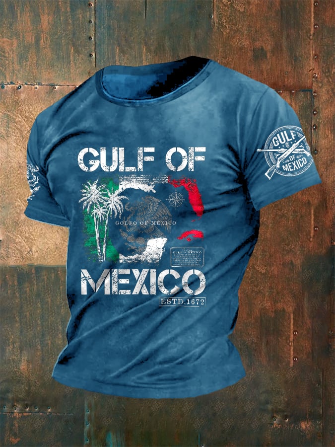 Men's Gulf Of Mexico Printed Round Neck T-Shirt