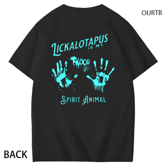 Lickalotapus Is My Spirit Animal Hand Funny Adult Art Pattern Print T-Shirt