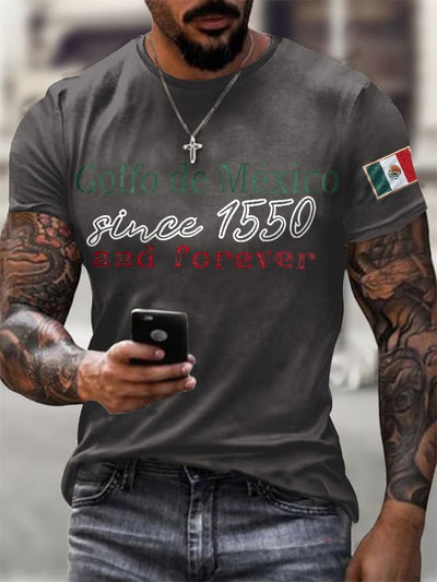 Men'S Retro Gulf Of Mexico Printed Casual Crew Neck T-Shirt