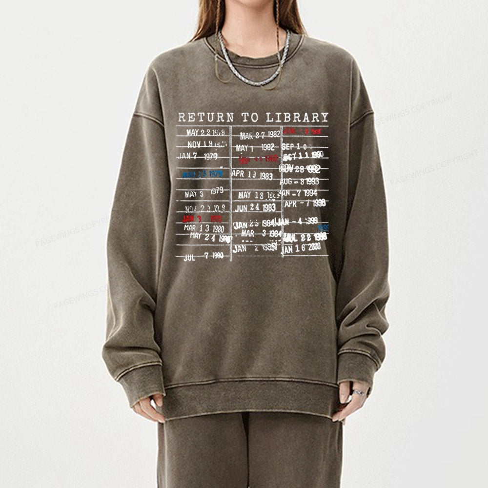 Pagewing Return To Library Unisex Washed Sweatshirt