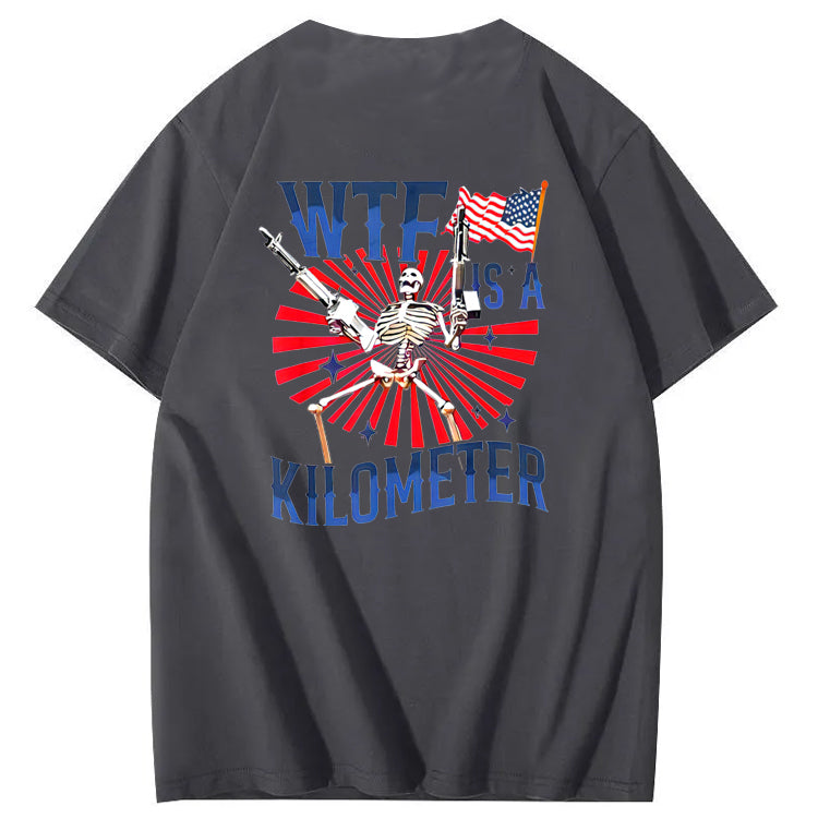 WTF It's A Klometer Pattern Print 100%Cotton T-Shirt