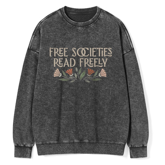 Read Freely Unisex Washed Sweatshirt
