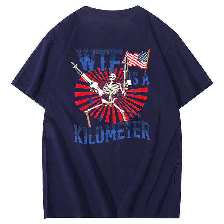 WTF It's A Klometer Pattern Print 100%Cotton T-Shirt