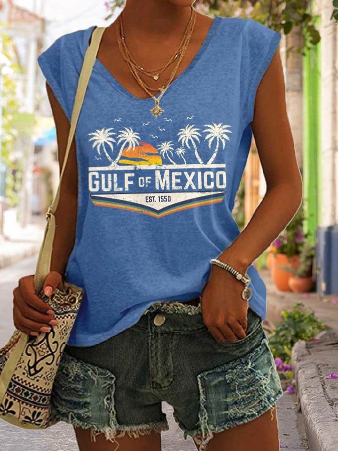 Women's Gulf Of Mexico Print Tank Top
