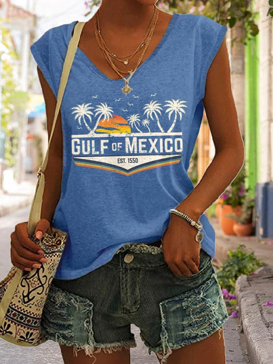 Women's Gulf Of Mexico Print Tank Top
