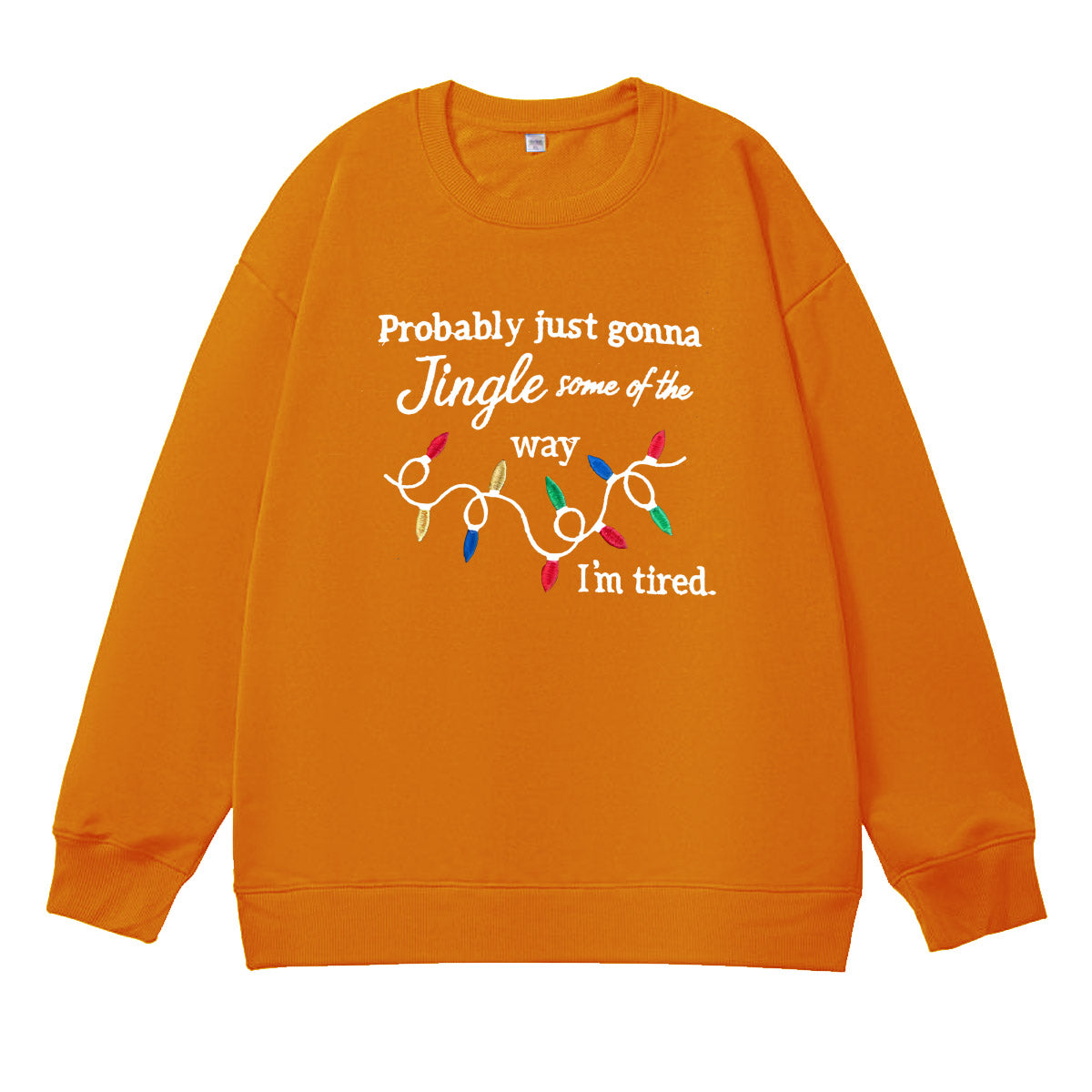 Christmas I'm Tired  Pattern 100% 300g CottonCrew Neck Sweatshirt