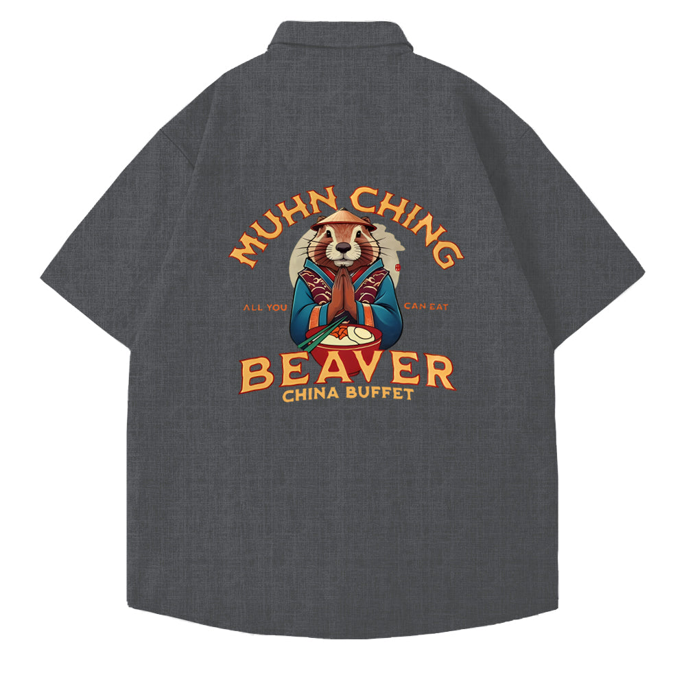 Muhn Ching All You Can Eat Beaver China Buffet Art Print Shirt