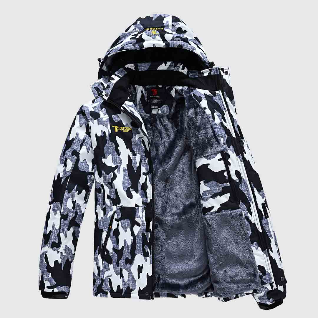 Men's Water Resistant Skiing Windbreaker Hooded Jacket