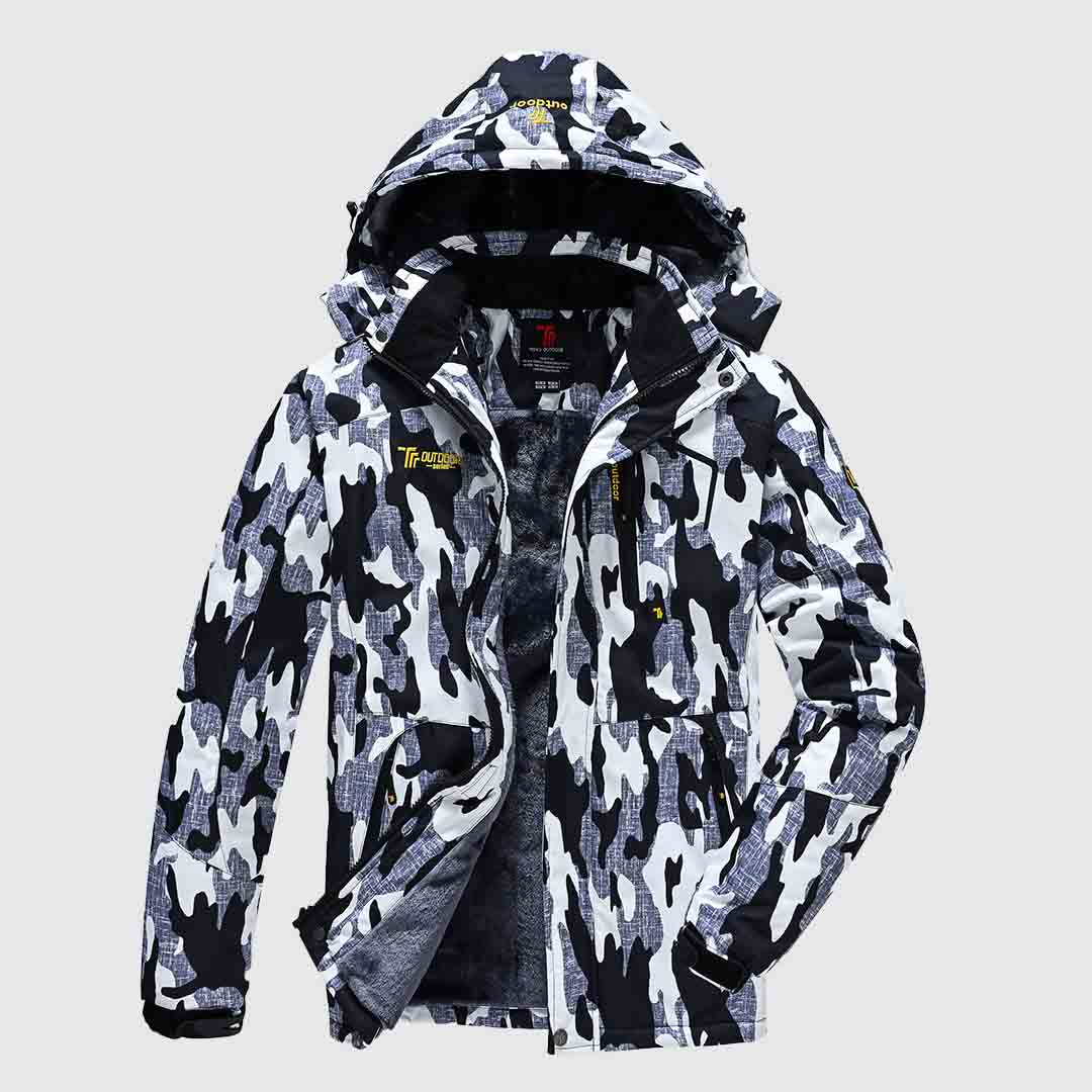 Men's Water Resistant Skiing Windbreaker Hooded Jacket